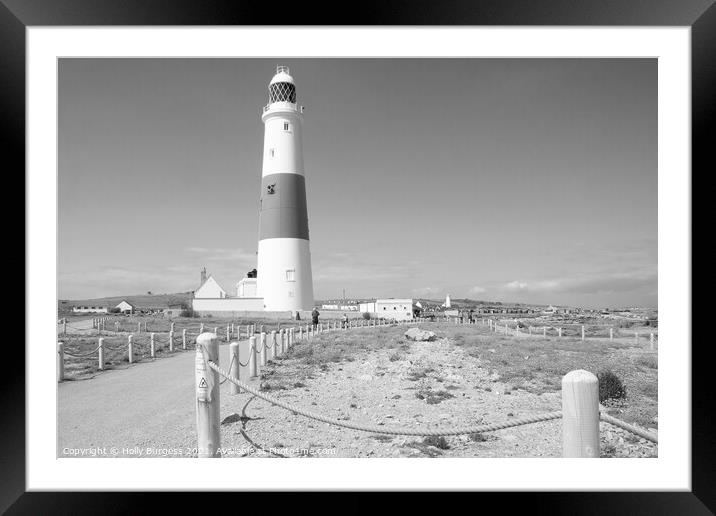 Portland Bill taken black and white area of Dorset land mark still working  Framed Mounted Print by Holly Burgess