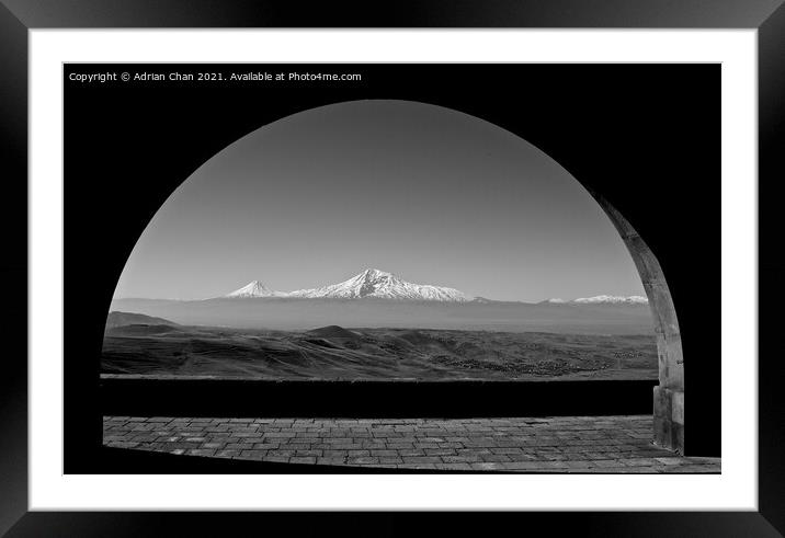 Looking towards Mount Ararat Framed Mounted Print by Adrian Chan