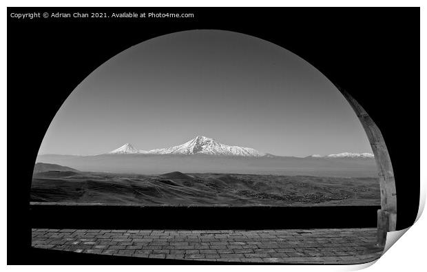 Looking towards Mount Ararat Print by Adrian Chan