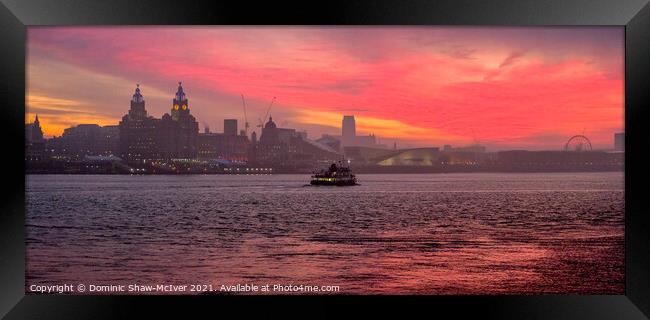 Misty Sunrise on Liverpool Waterfront Framed Print by Dominic Shaw-McIver