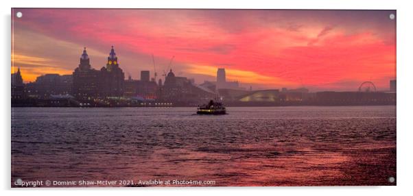 Misty Sunrise on Liverpool Waterfront Acrylic by Dominic Shaw-McIver