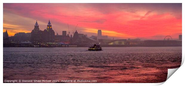 Misty Sunrise on Liverpool Waterfront Print by Dominic Shaw-McIver
