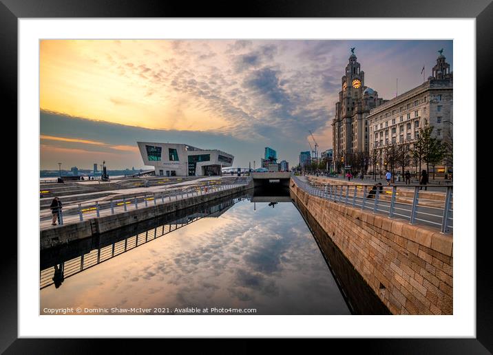 A Golden Sunset at Liverpool's Pier Head Framed Mounted Print by Dominic Shaw-McIver