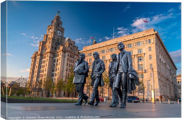 The Fab 4 at the Pier Head, Liverpool Canvas Print by Dominic Shaw-McIver