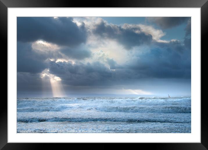 Stormy Sea Framed Mounted Print by Simon Connellan