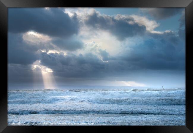 Stormy Sea Framed Print by Simon Connellan