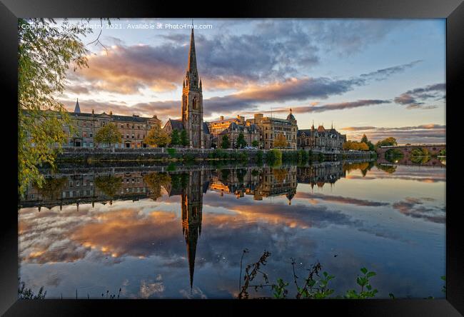 Perth and the River Tay Sunset Framed Print by Navin Mistry