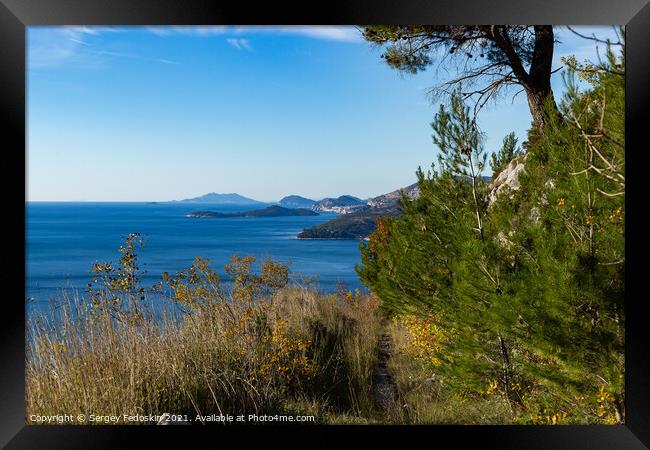 View of the Adriatic coast. Dalmatia Region. Croatia Framed Print by Sergey Fedoskin