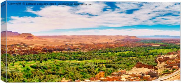 Panorama of the Tinghir Oasis, Morocco Canvas Print by Samuel Sequeira