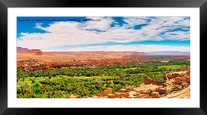 Panorama of the Tinghir Oasis, Morocco Framed Mounted Print by Samuel Sequeira