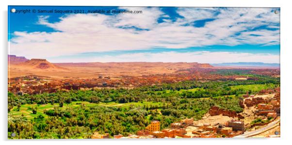 Panorama of the Tinghir Oasis, Morocco Acrylic by Samuel Sequeira