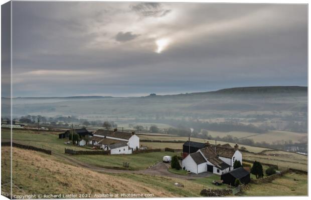 Towards Kirkcarrion from Middle Side in Misty Light Canvas Print by Richard Laidler