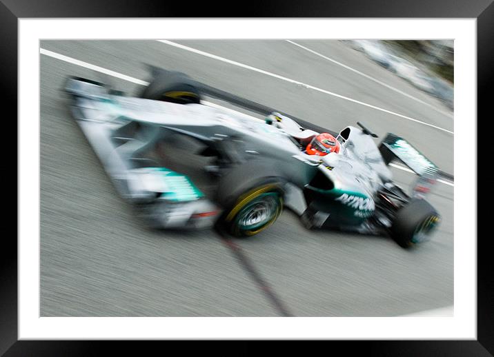 Michael Schumacher - Catalunya - 2011 Framed Mounted Print by SEAN RAMSELL