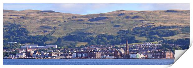 Largs, a panoramic view Print by Allan Durward Photography