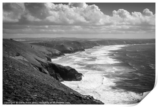 St Agnes Coast Print by Chris Rose