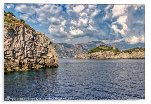 Castle Cliffs of Amalfi Acrylic by Roger Mechan