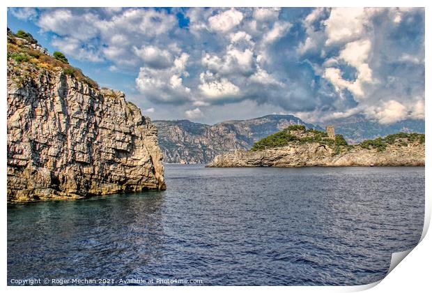Castle Cliffs of Amalfi Print by Roger Mechan
