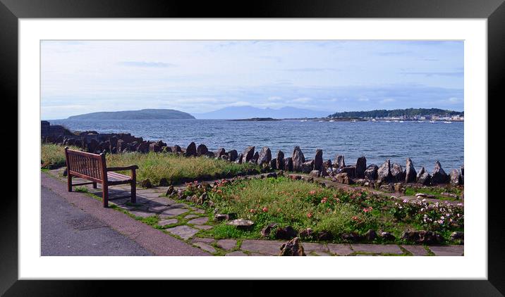 Millport bench coastal view Framed Mounted Print by Allan Durward Photography