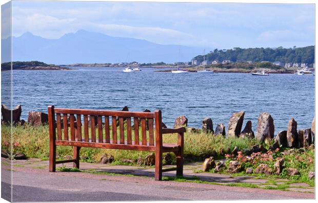 Millport bench, and what a view! Canvas Print by Allan Durward Photography