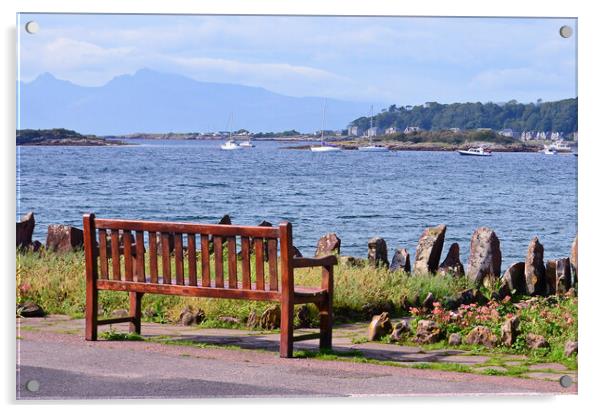 Millport bench, and what a view! Acrylic by Allan Durward Photography