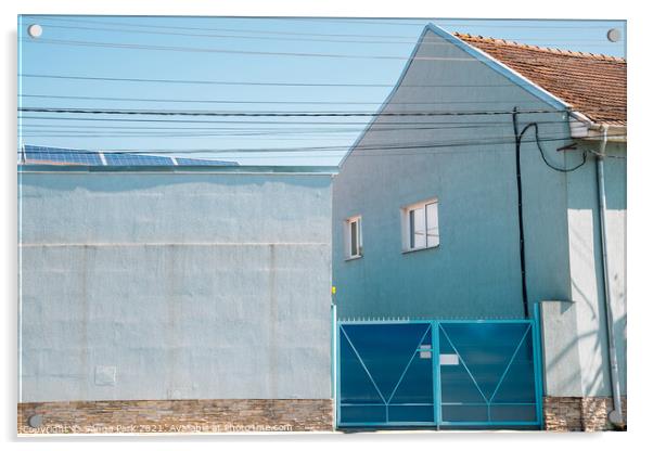 Blue house exterior Acrylic by Sanga Park
