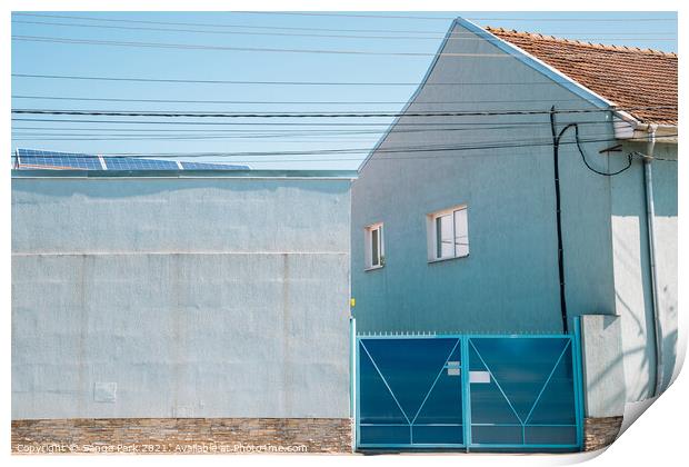 Blue house exterior Print by Sanga Park