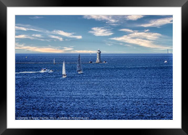 Guided by the Lighthouse Framed Mounted Print by Roger Mechan