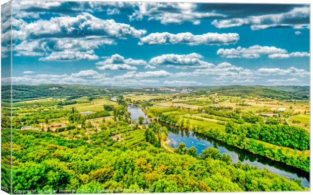 Serene Beauty of Dordogne Valley Canvas Print by Roger Mechan