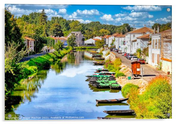 Serene Coulon Canal Scene Acrylic by Roger Mechan