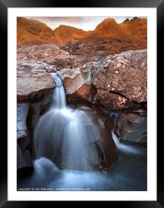 Fairy Pools Detail Framed Mounted Print by Jon Pear
