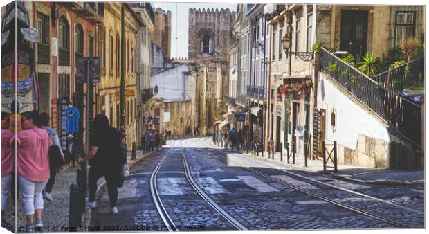 Lisbon Old Town Canvas Print by Peter F Hunt