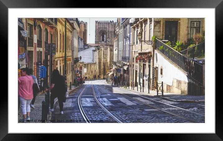Lisbon Old Town Framed Mounted Print by Peter F Hunt