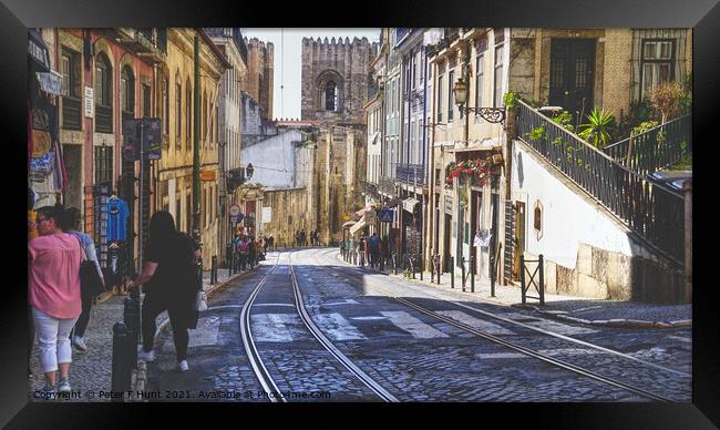 Lisbon Old Town Framed Print by Peter F Hunt