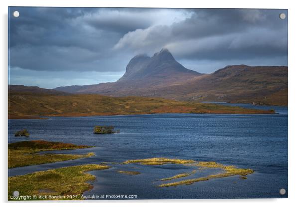 Suilven from Cam Loch Acrylic by Rick Bowden