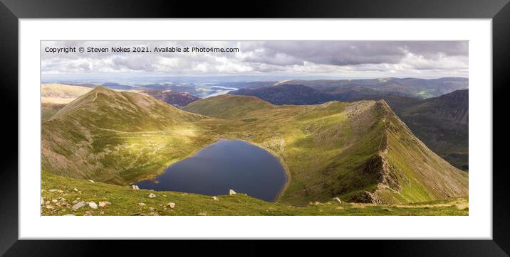 Majestic Helvellyn Panorama Framed Mounted Print by Steven Nokes