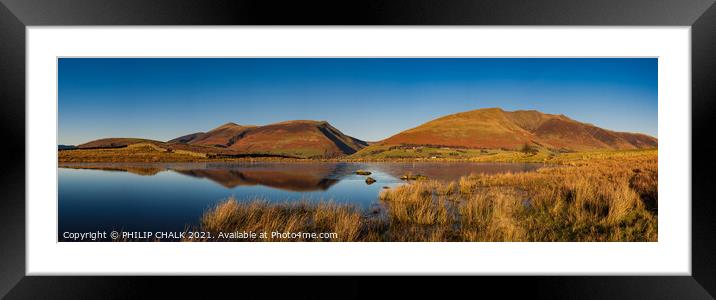 Tewet tarn in the lake district panorama  653 Framed Mounted Print by PHILIP CHALK
