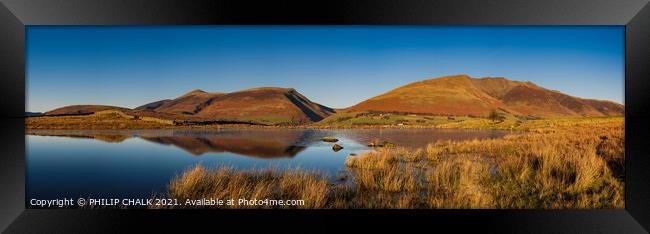 Tewet tarn in the lake district panorama  653 Framed Print by PHILIP CHALK