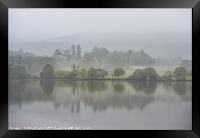 Wray Castle in the Mist Framed Print by Rick Bowden
