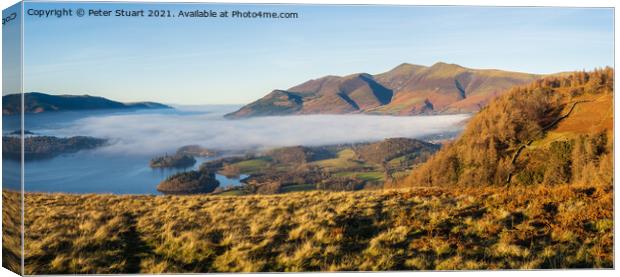 Walking from Castlerigg to Walla Crag and Ashness Bridge Canvas Print by Peter Stuart