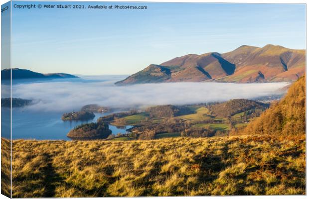 Walking from Casterigg to Walla Crag and ashness Bridge Canvas Print by Peter Stuart