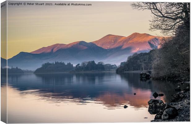 Walking from Casterigg to Walla Crag and ashness Bridge Canvas Print by Peter Stuart