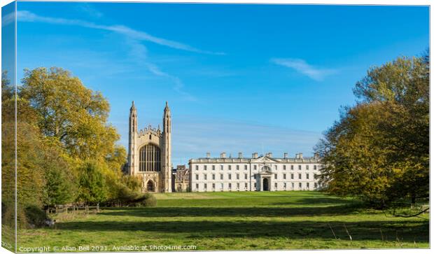 Kings College and chapel from The Backs Canvas Print by Allan Bell