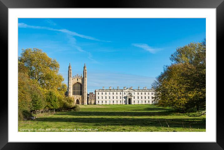Kings College and chapel from The Backs Framed Mounted Print by Allan Bell