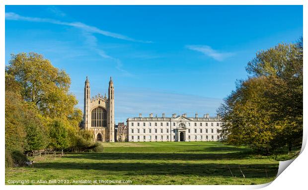 Kings College and chapel from The Backs Print by Allan Bell