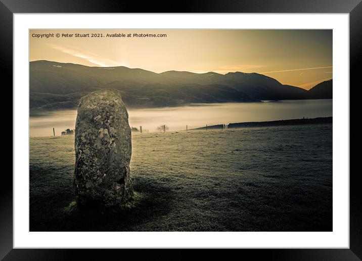 Sunrise at the Winter solstice at Castlerigg Stone Circle near K Framed Mounted Print by Peter Stuart