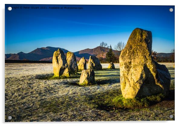 Sunrise at the Winter solstice at Castlerigg Stone Circle near K Acrylic by Peter Stuart