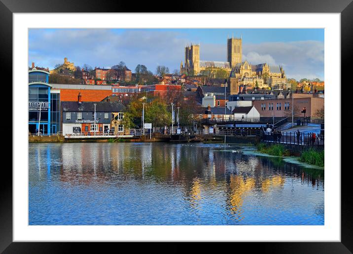 Brayford Quays and Lincoln Cathedral Framed Mounted Print by Darren Galpin