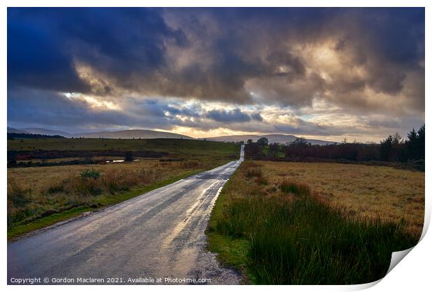 The road across Brecon Common (mynydd illtyd common) Print by Gordon Maclaren