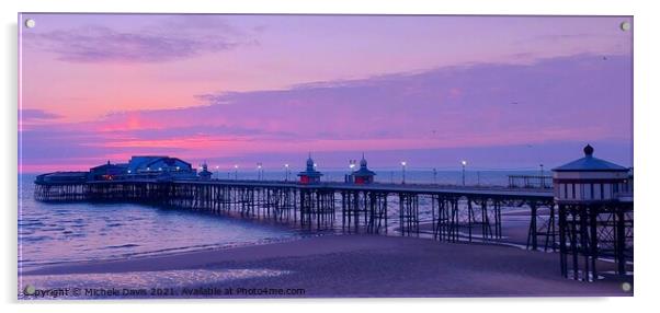 North Pier Twilight Acrylic by Michele Davis