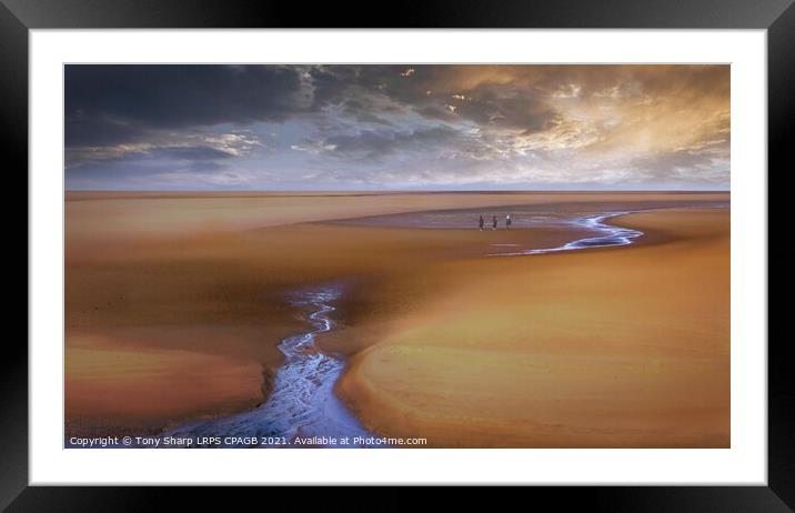 RIDING AT DAWN - CAMBER SANDS FANTASY Framed Mounted Print by Tony Sharp LRPS CPAGB